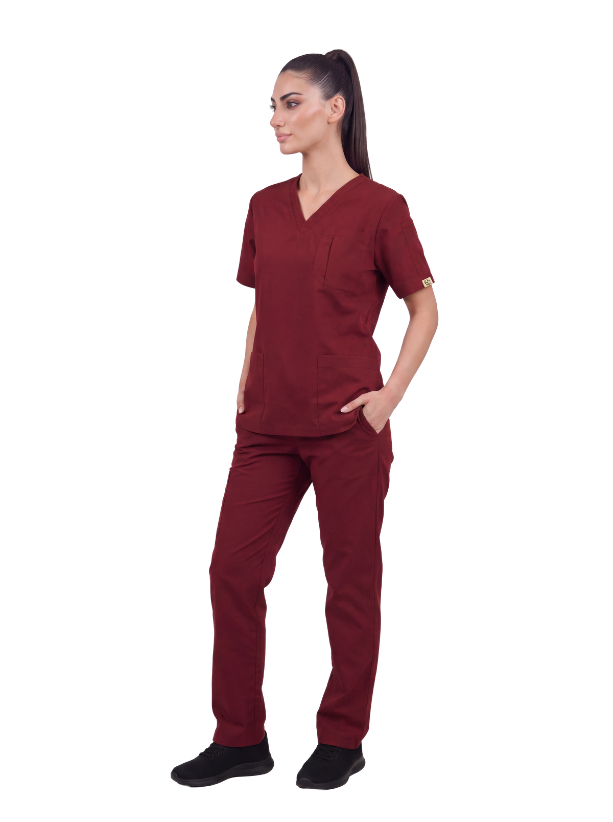 Edg Scrub Top — Cherry Jam