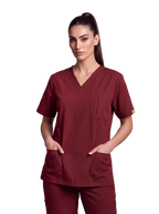 Edg Scrub Top — Cherry Jam