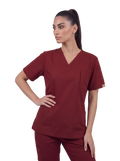 Edg Scrub Top — Cherry Jam