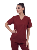 Edg Scrub Top — Cherry Jam