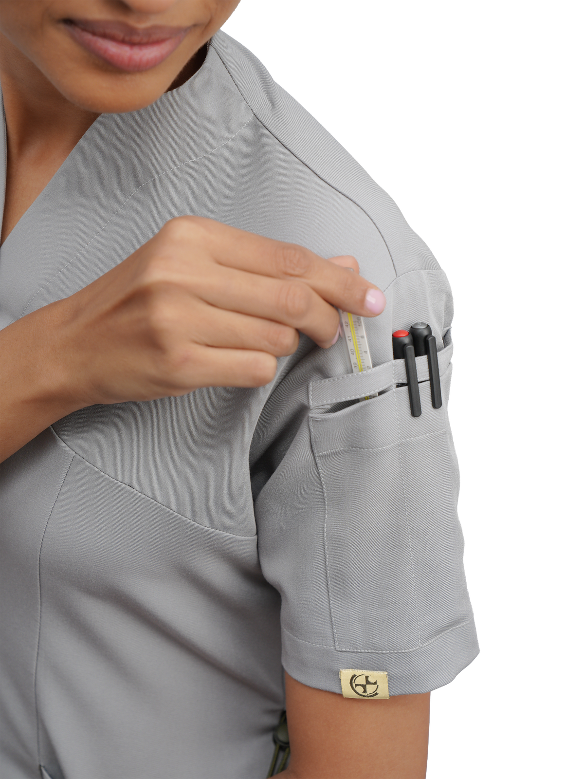 Sqwish Scrub Top — Pigeon Ash