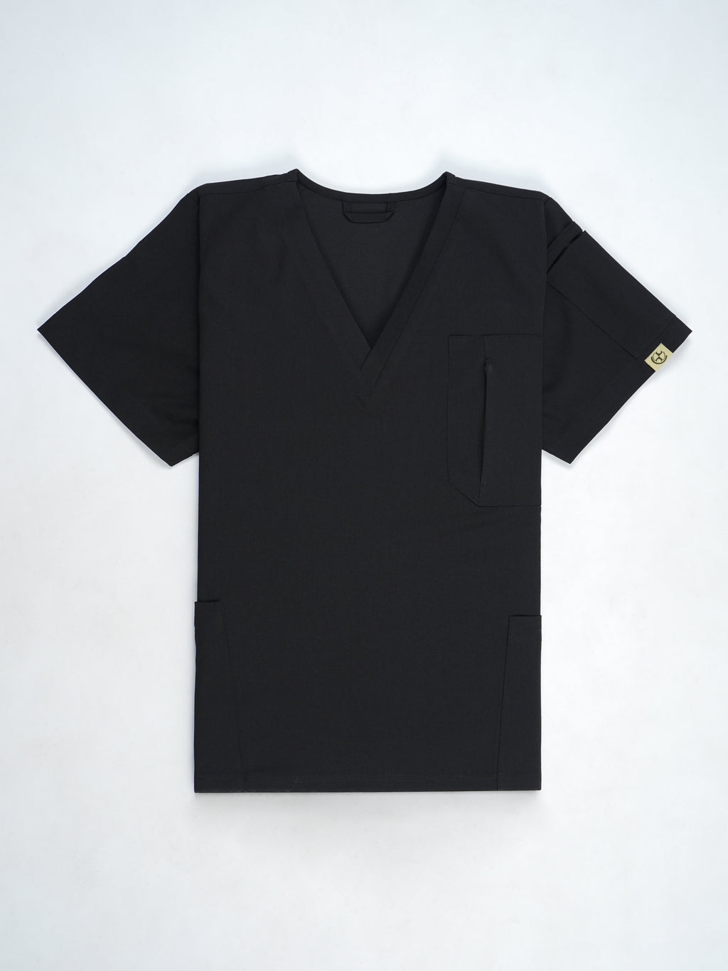 Edg premium scrub top for doctors - Black Magic - front view