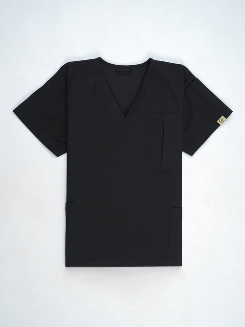 Edg premium scrub top for doctors - Black Magic - front view