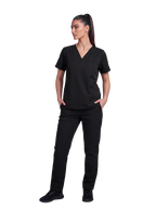 Edg premium scrub top for doctors - Black Magic - full view