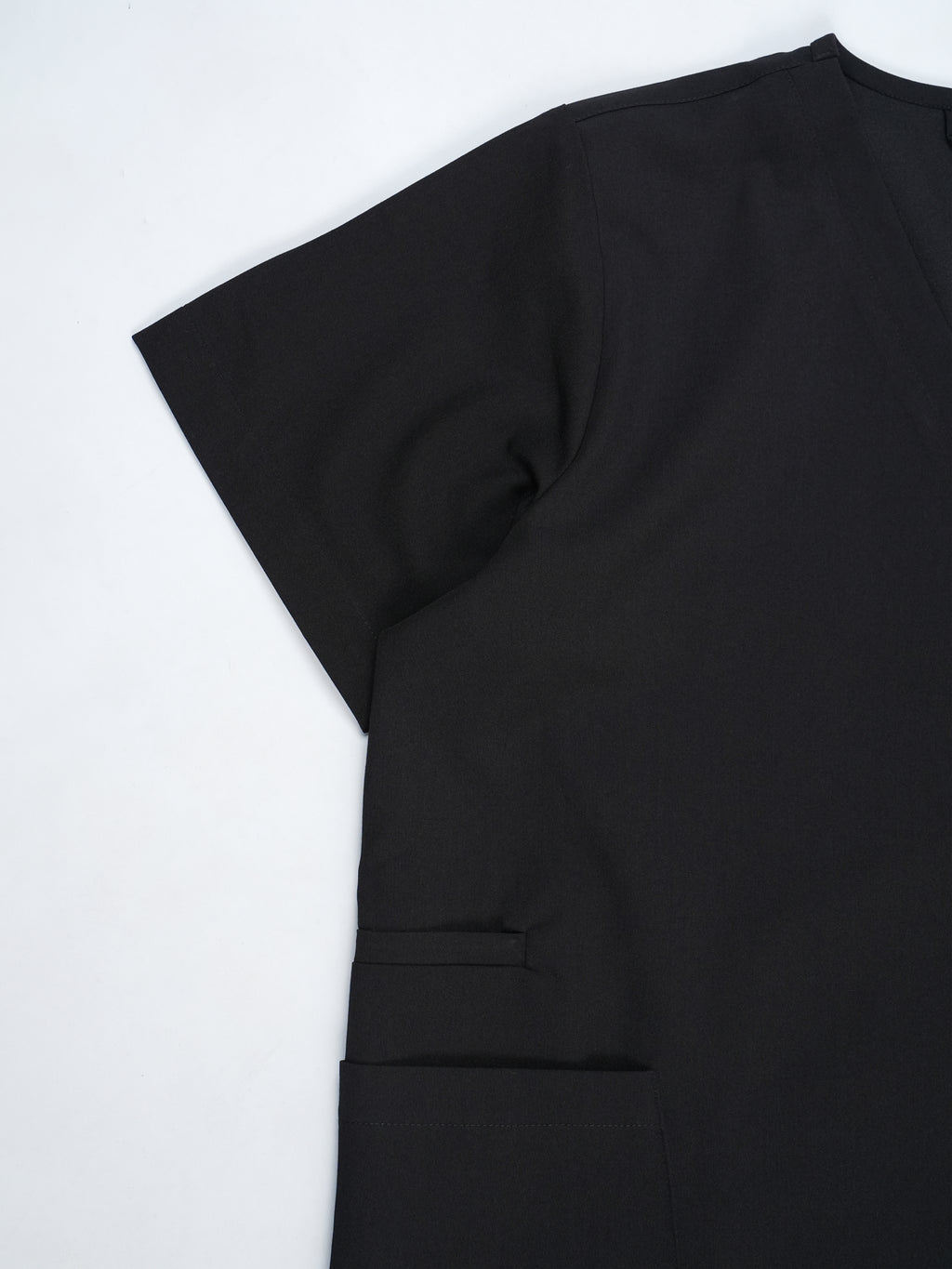 Edg premium scrub top for doctors - Black Magic - side pocket view