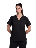 Edg premium scrub top for doctors - Black Magic - worn on model