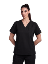 Edg premium scrub top for doctors - Black Magic - worn on model