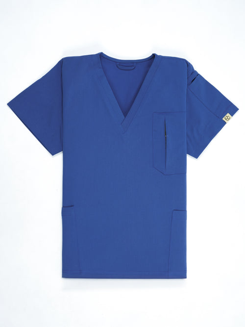 Edg premium scrub top for doctors - Blue Horse - front view