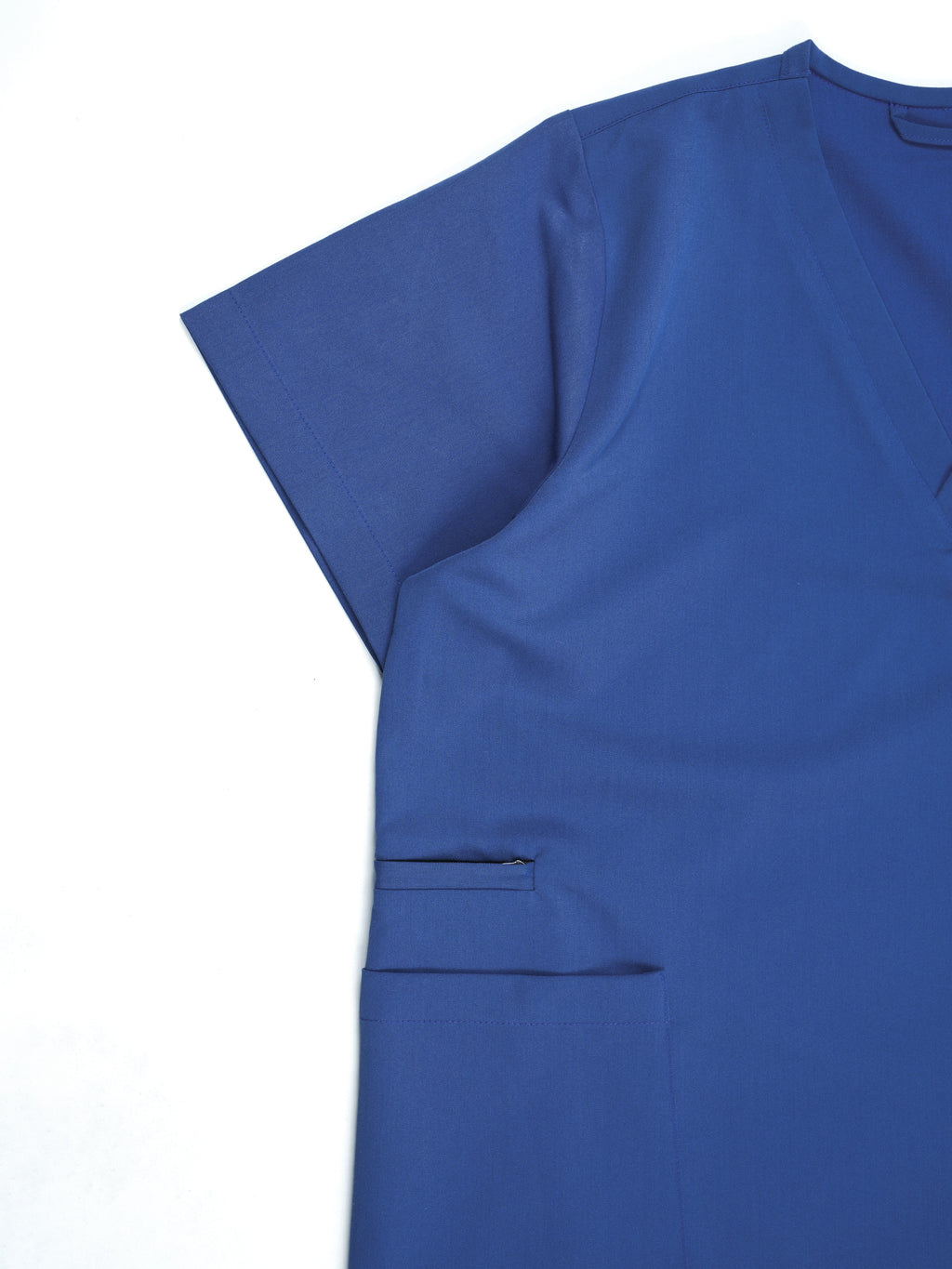 Edg premium scrub top for doctors - Blue Horse - side pocket view