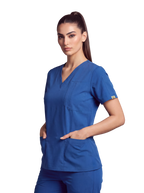 Edg premium scrub top for doctors - Blue Horse - side view