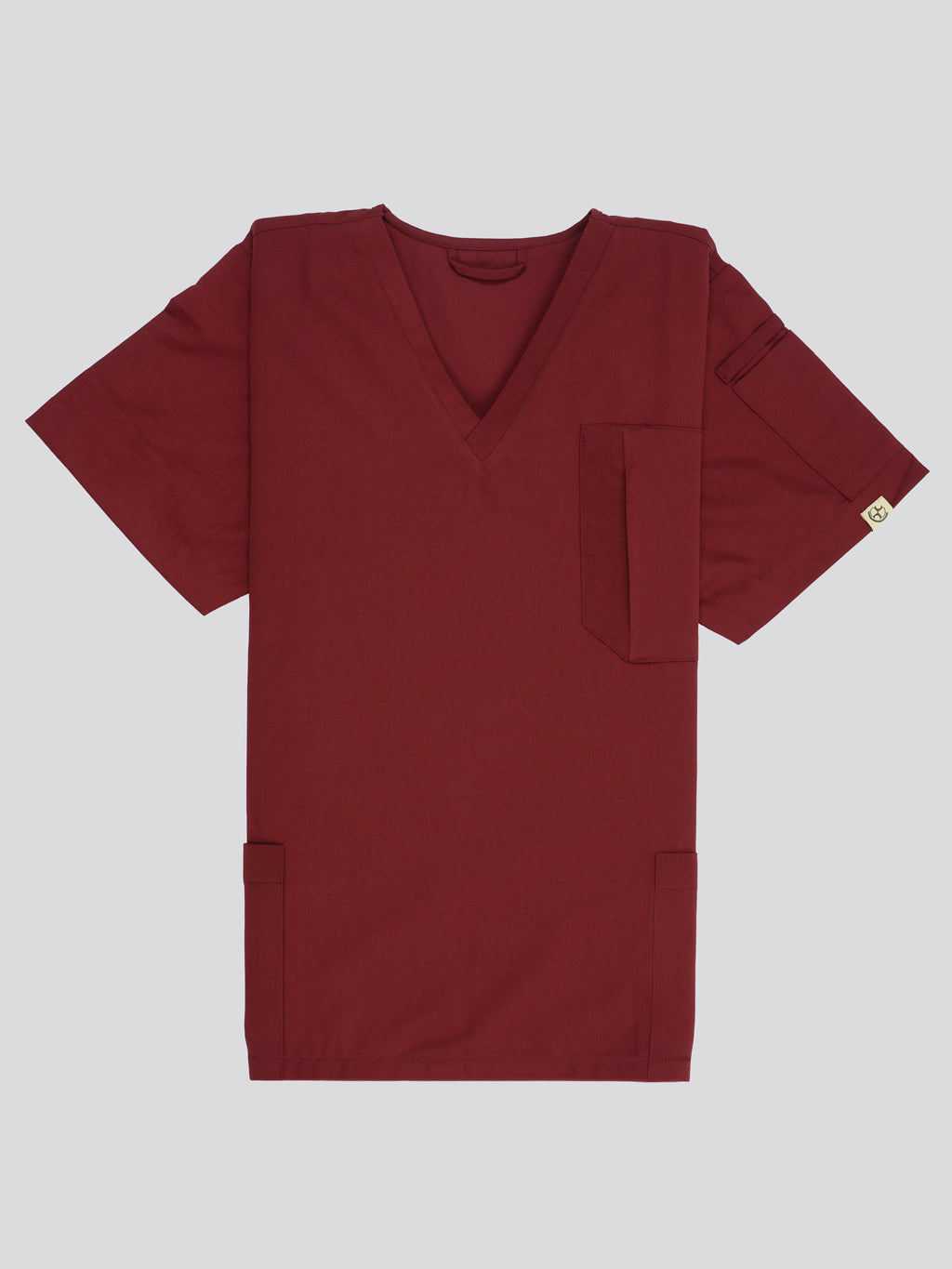 Edg premium scrub top for doctors - Cherry Jam - front view