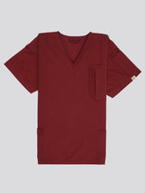 Edg premium scrub top for doctors - Cherry Jam - front view
