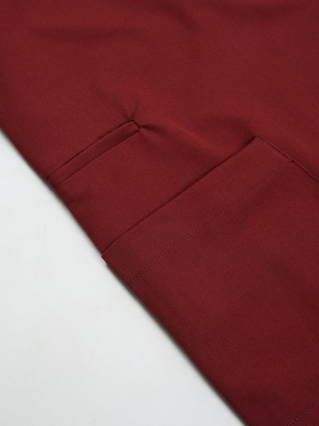 Edg premium scrub top for doctors - Cherry Jam - zip pocket detail