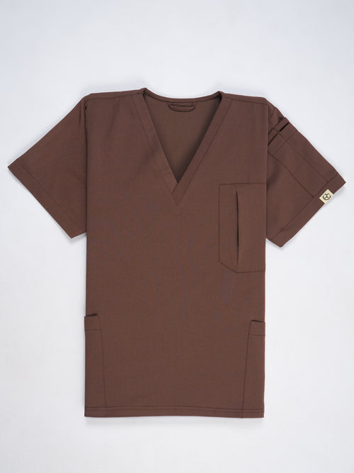 Edg premium scrub top for doctors - Mud Bath - front view