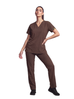 Edg premium scrub top for doctors - Mud Bath - worn on model - full view