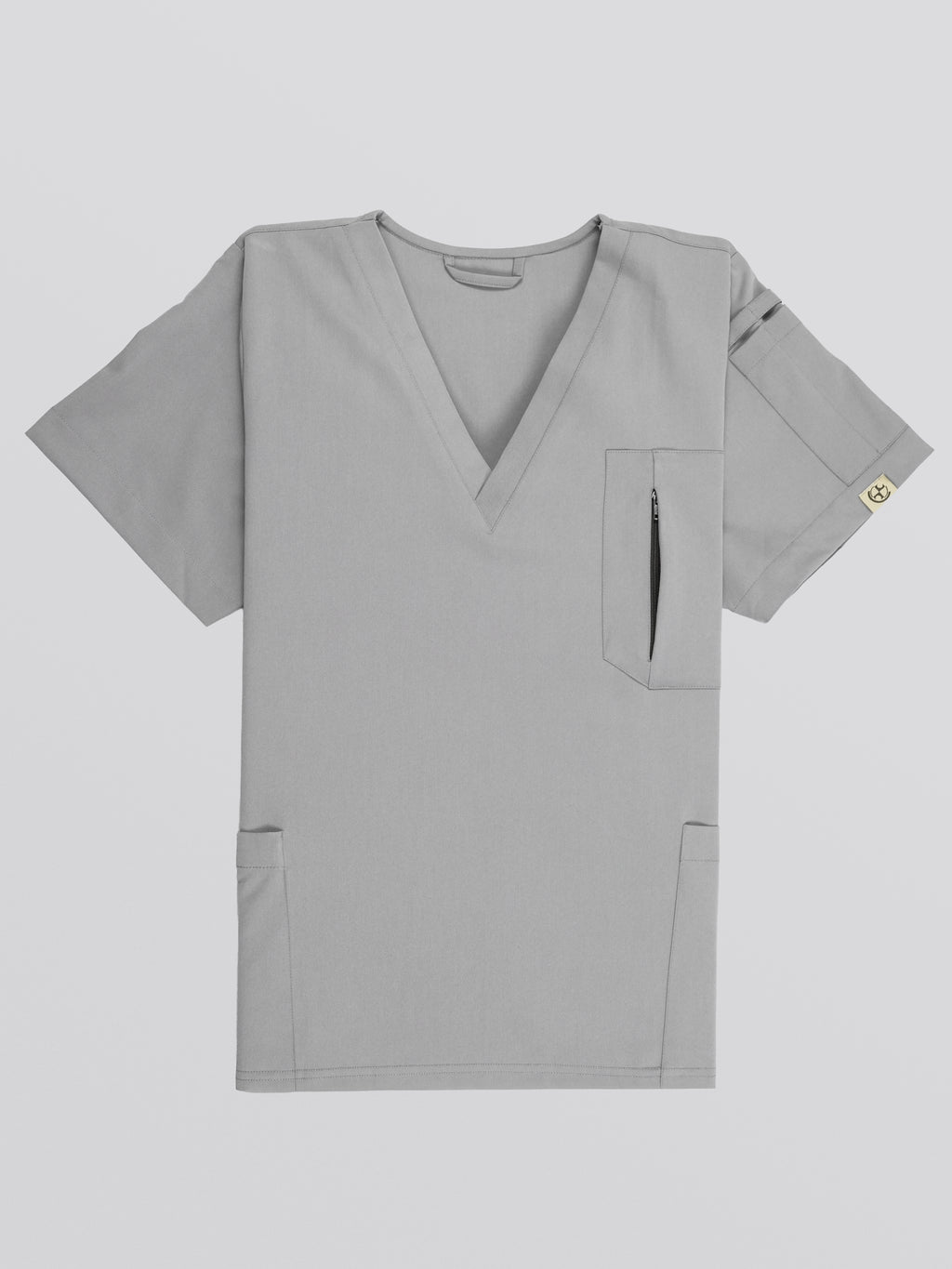 Edg premium scrub top for doctors - Pigeon Ash - front view