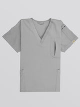 Edg premium scrub top for doctors - Pigeon Ash - front view