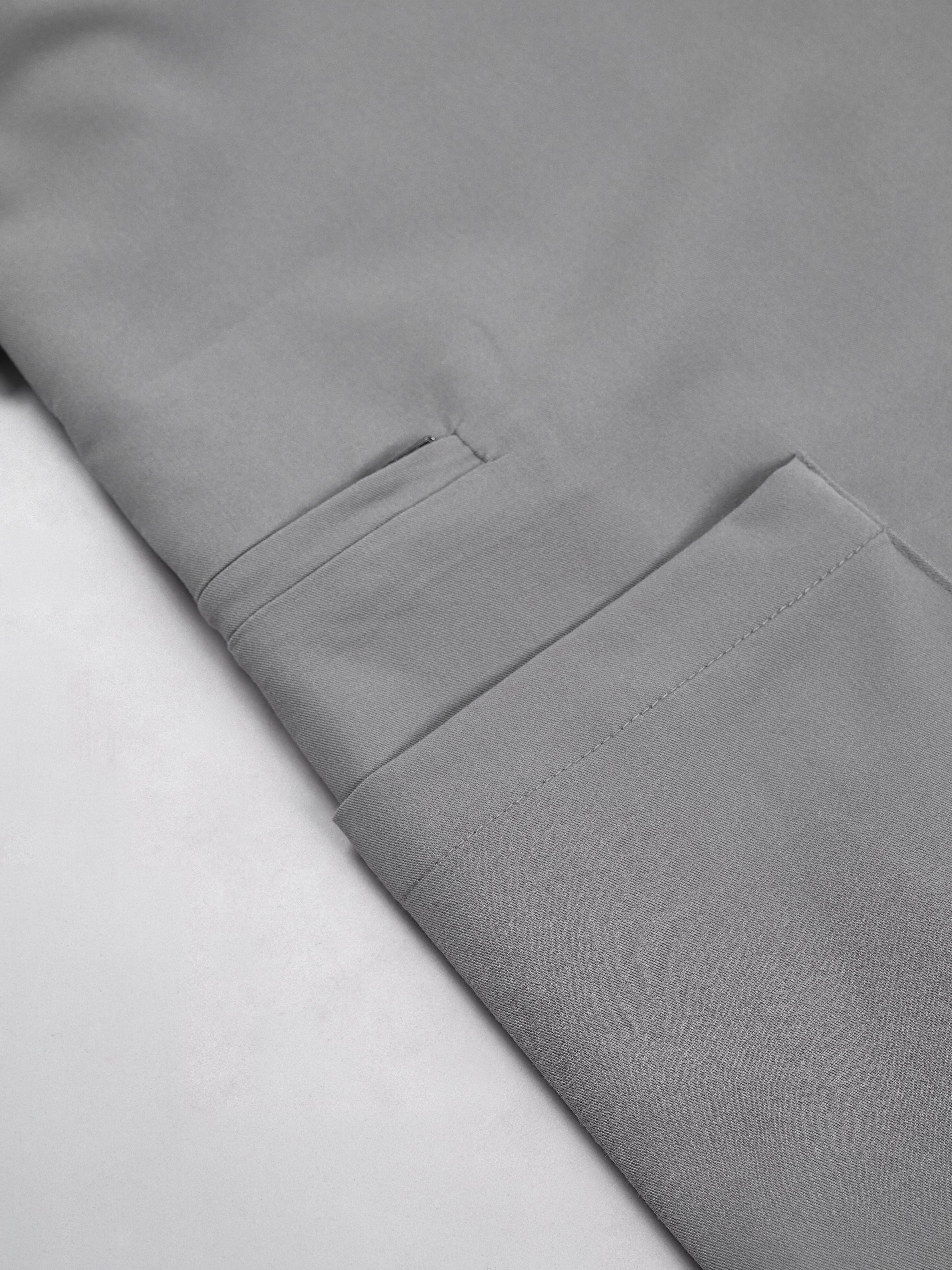 Edg premium scrub top for doctors - Pigeon Ash - zip pocket detail