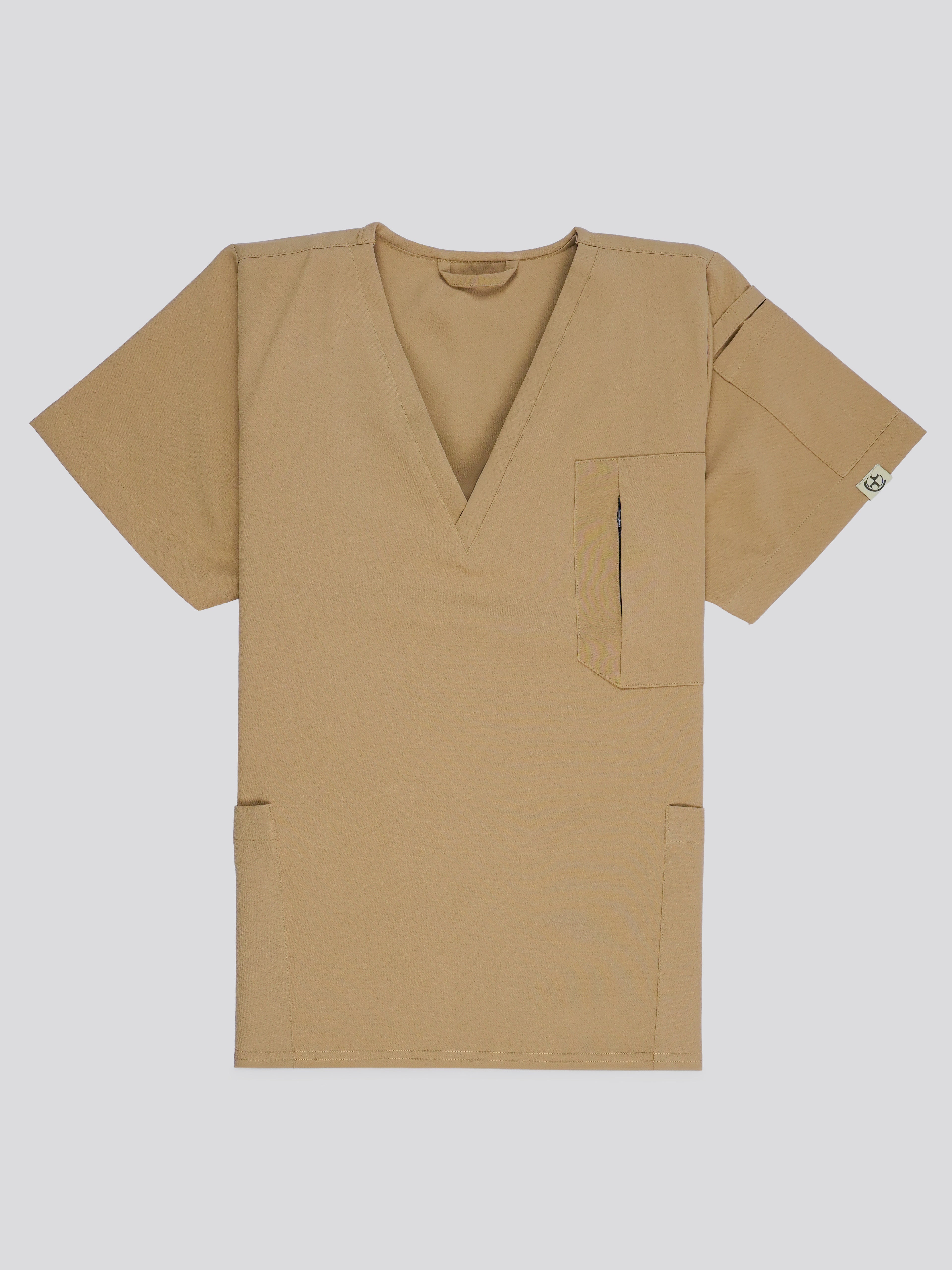 Edg premium scrub top for doctors - Sand Skin - front view