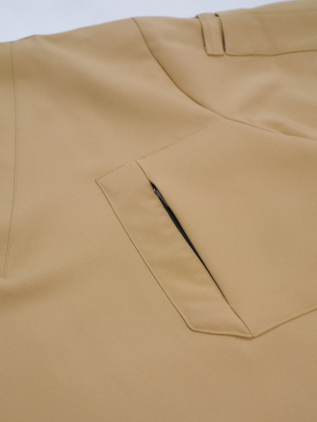 Edg premium scrub top for doctors - Sand Skin - zip pocket detail