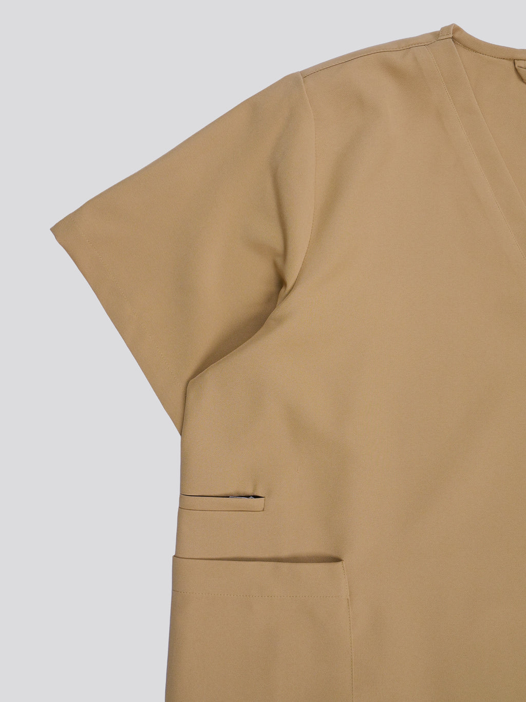 Edg premium scrub top for doctors - Sand Skin - three-quarter side view