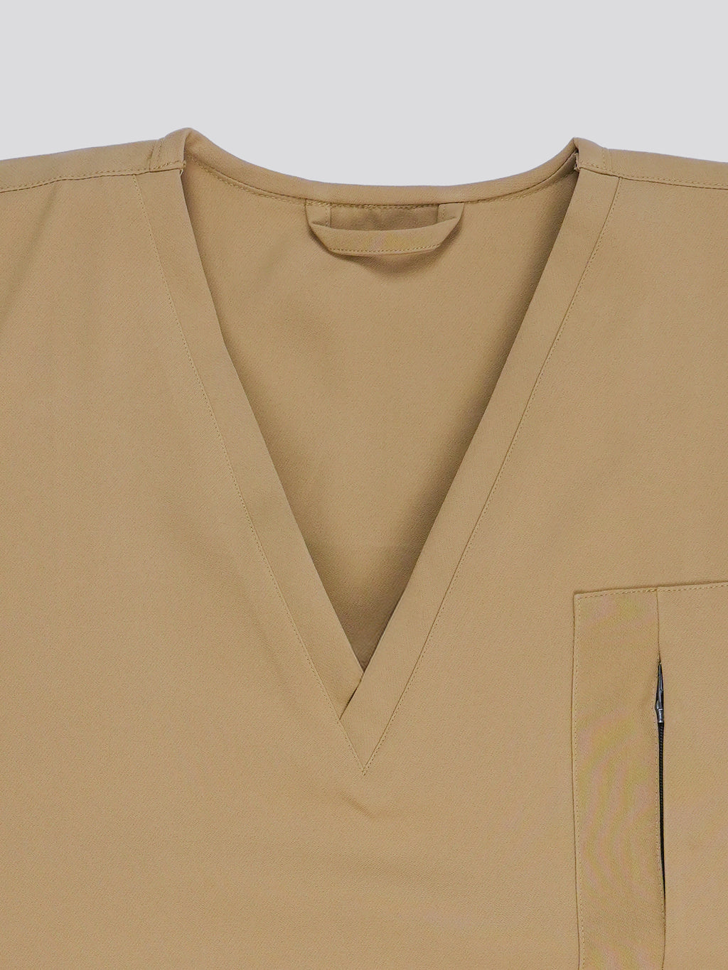 Edg premium scrub top for doctors - Sand Skin - structured v neck