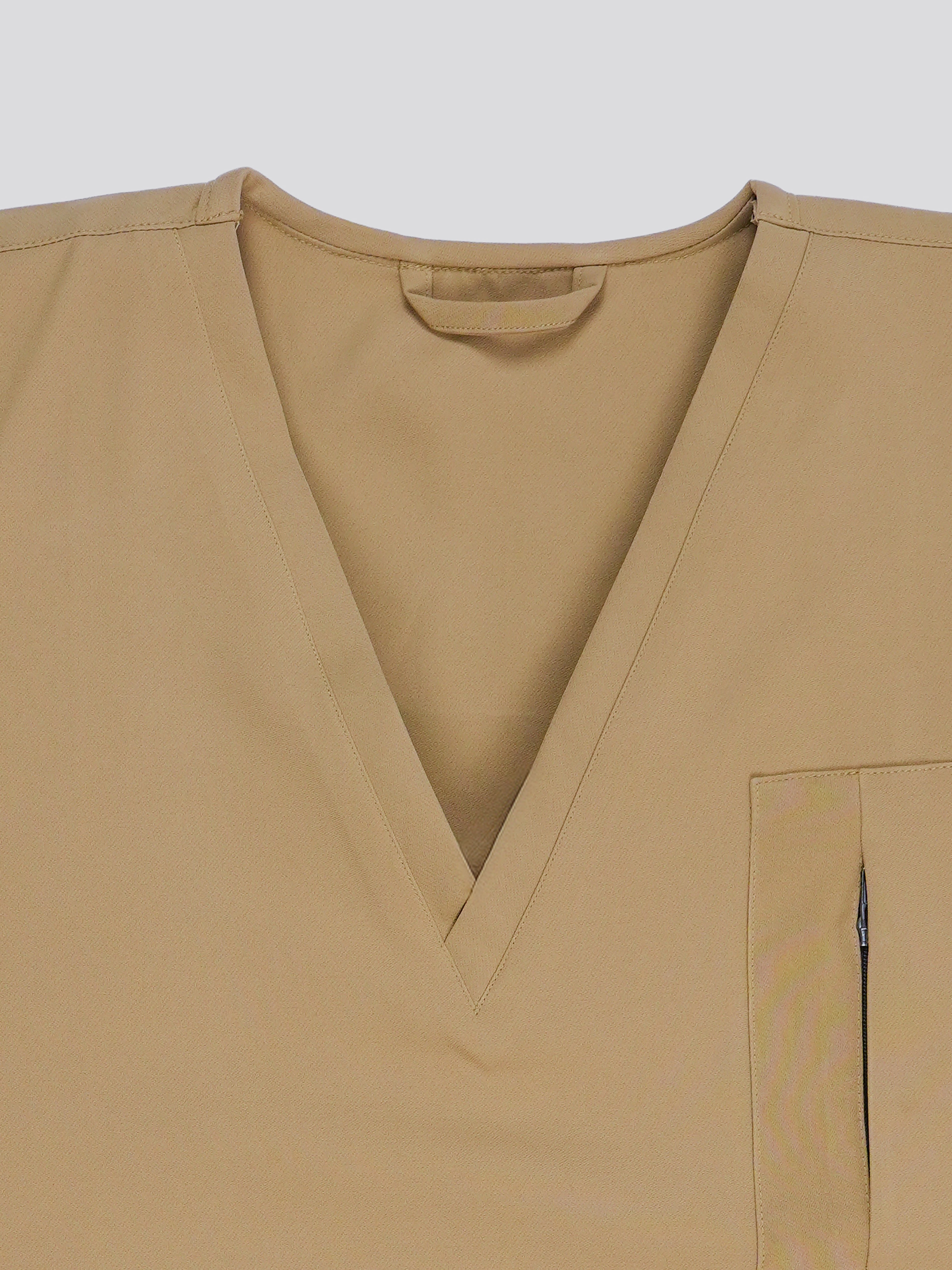 Edg premium scrub top for doctors - Sand Skin - structured v neck