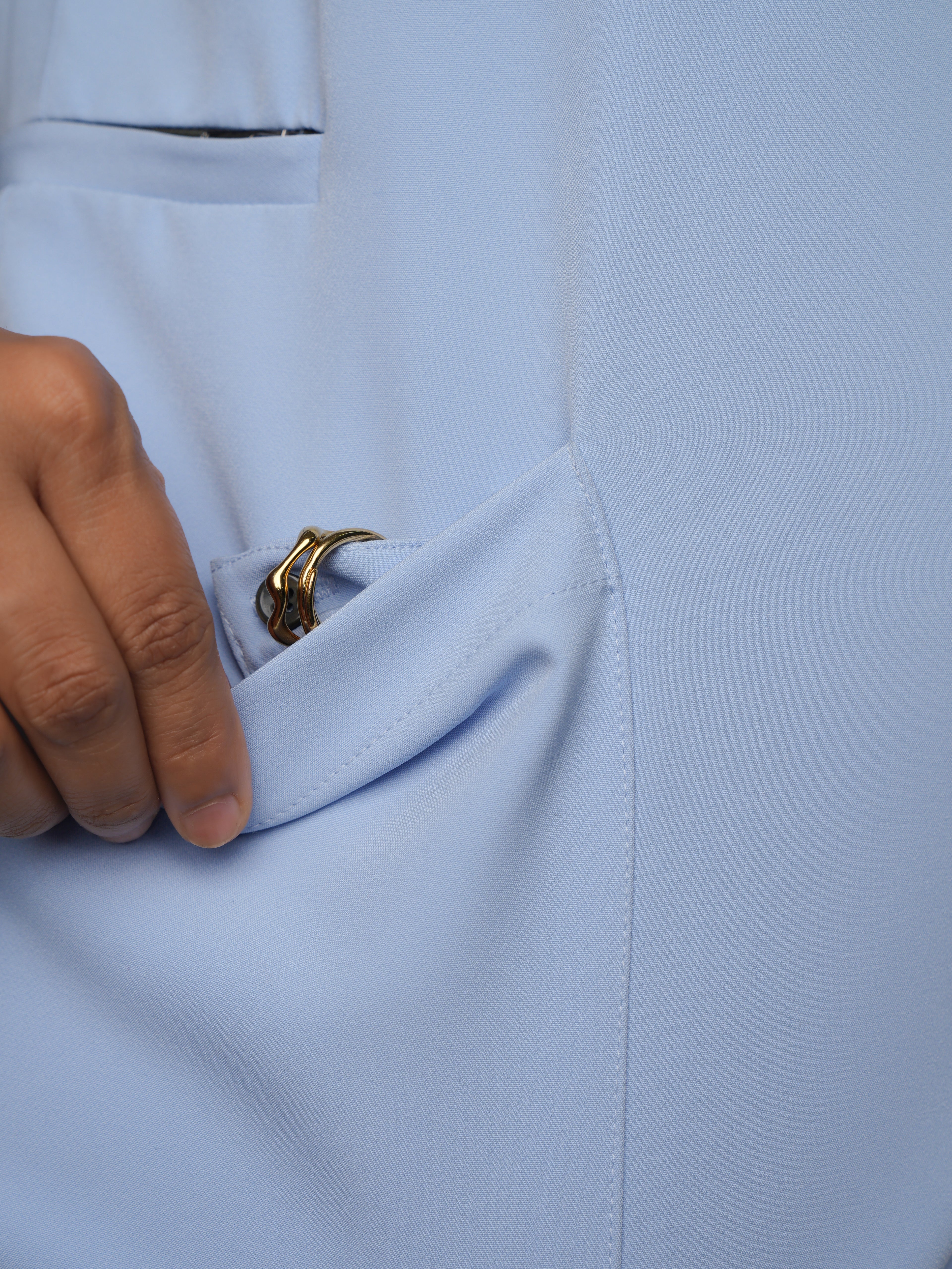 Edg premium scrub top for doctors - Soft Cloud - secured accessories loop