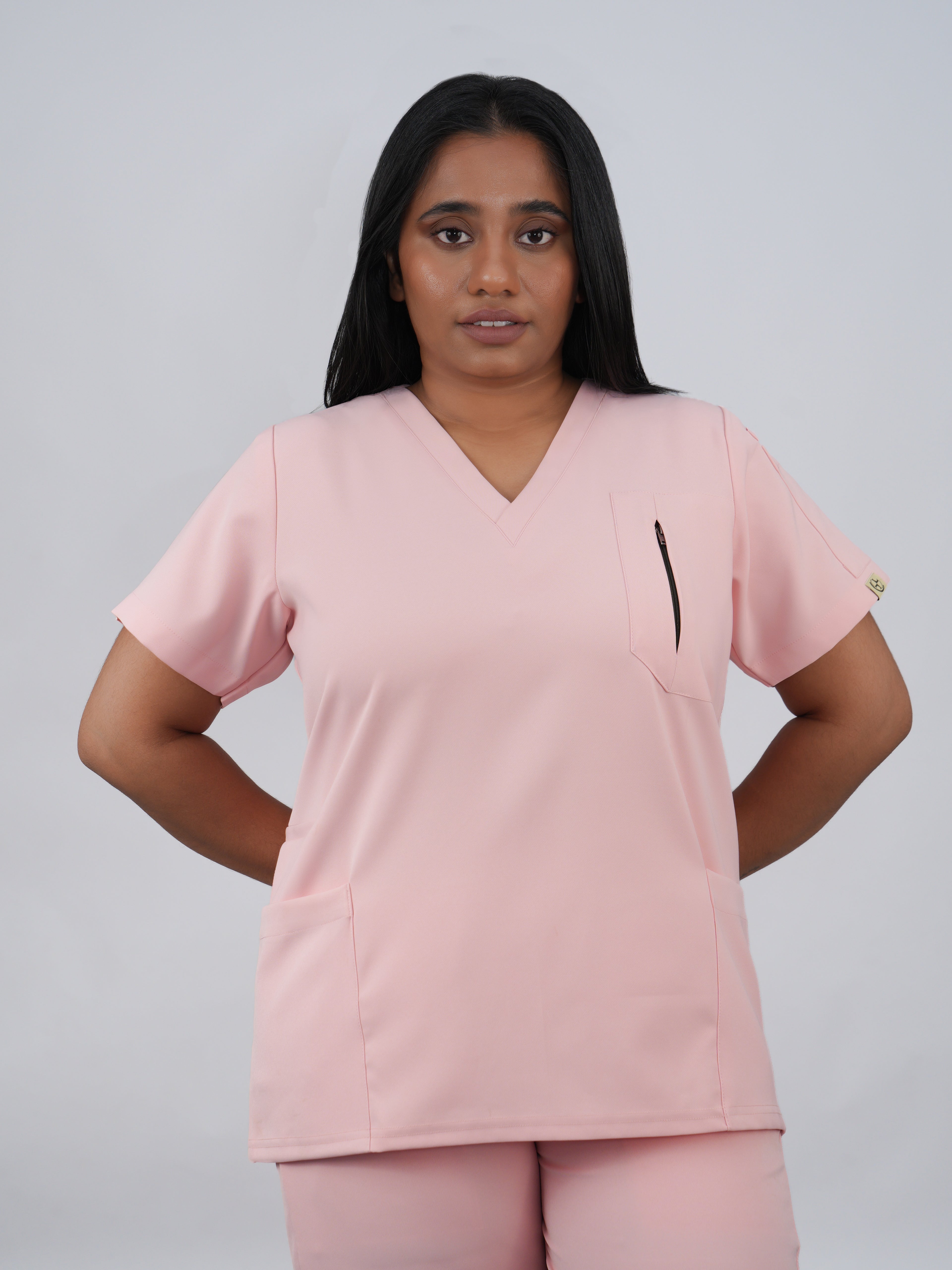 Edg premium scrub top for doctors - Unicorn Wing - model front