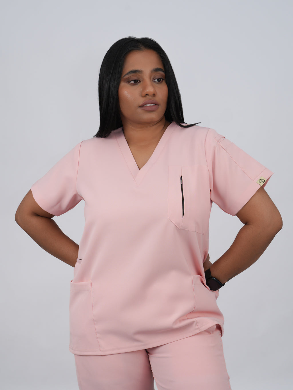 Edg premium scrub top for doctors - Unicorn Wing - worn on model