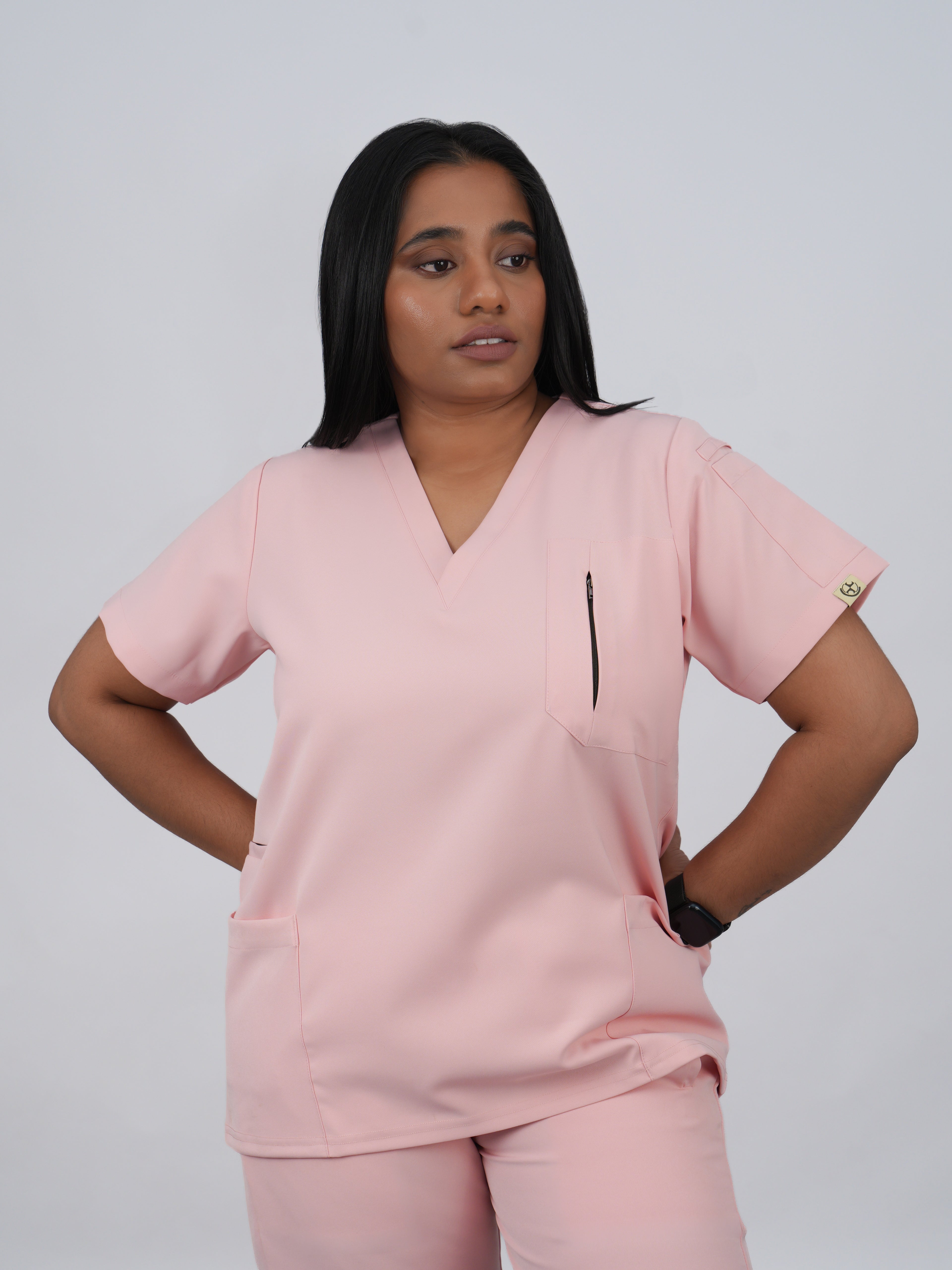 Edg premium scrub top for doctors - Unicorn Wing - worn on model