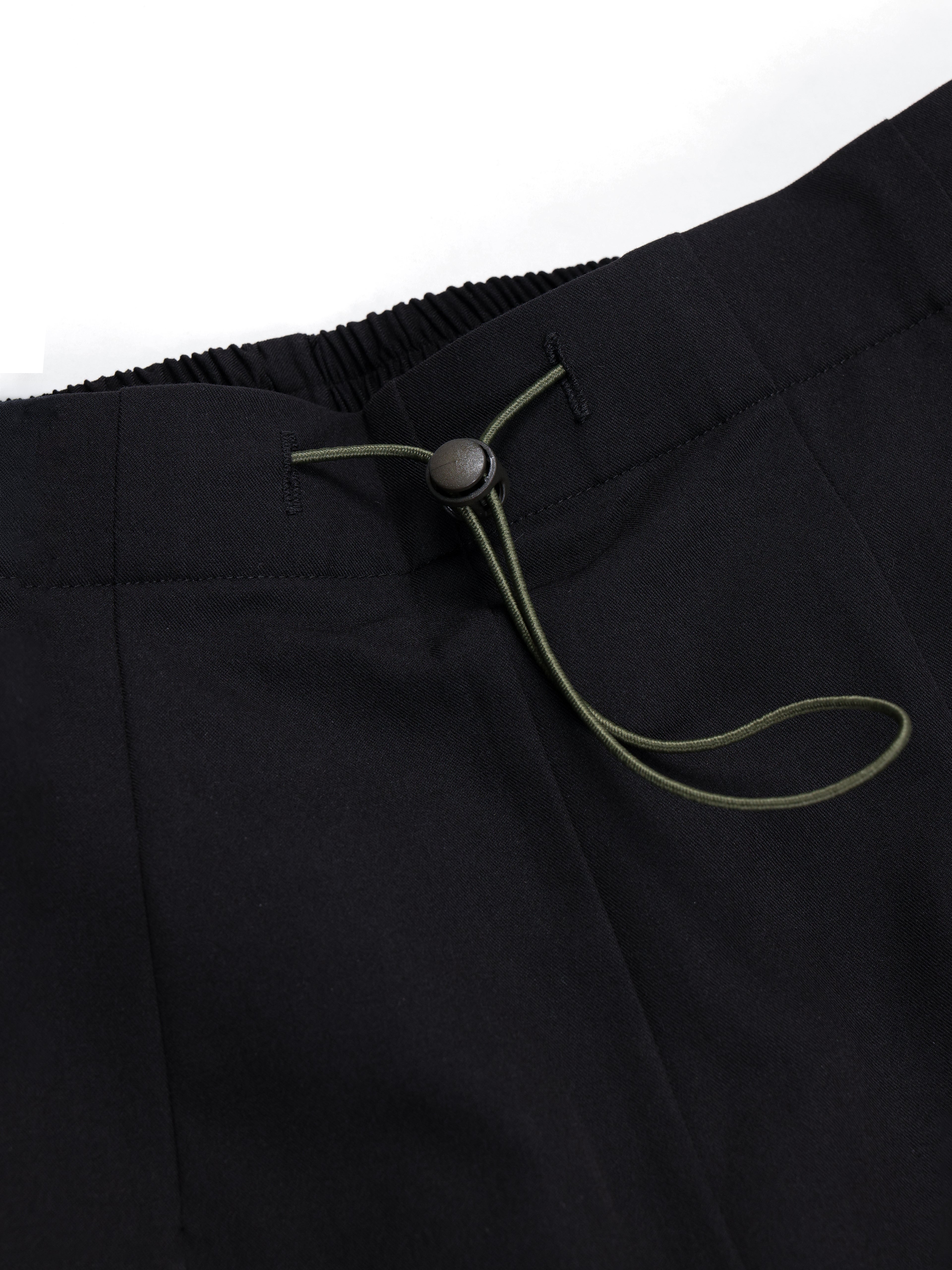 Nemur premium scrub pants for doctors - Black Magic - drawstring waist detail