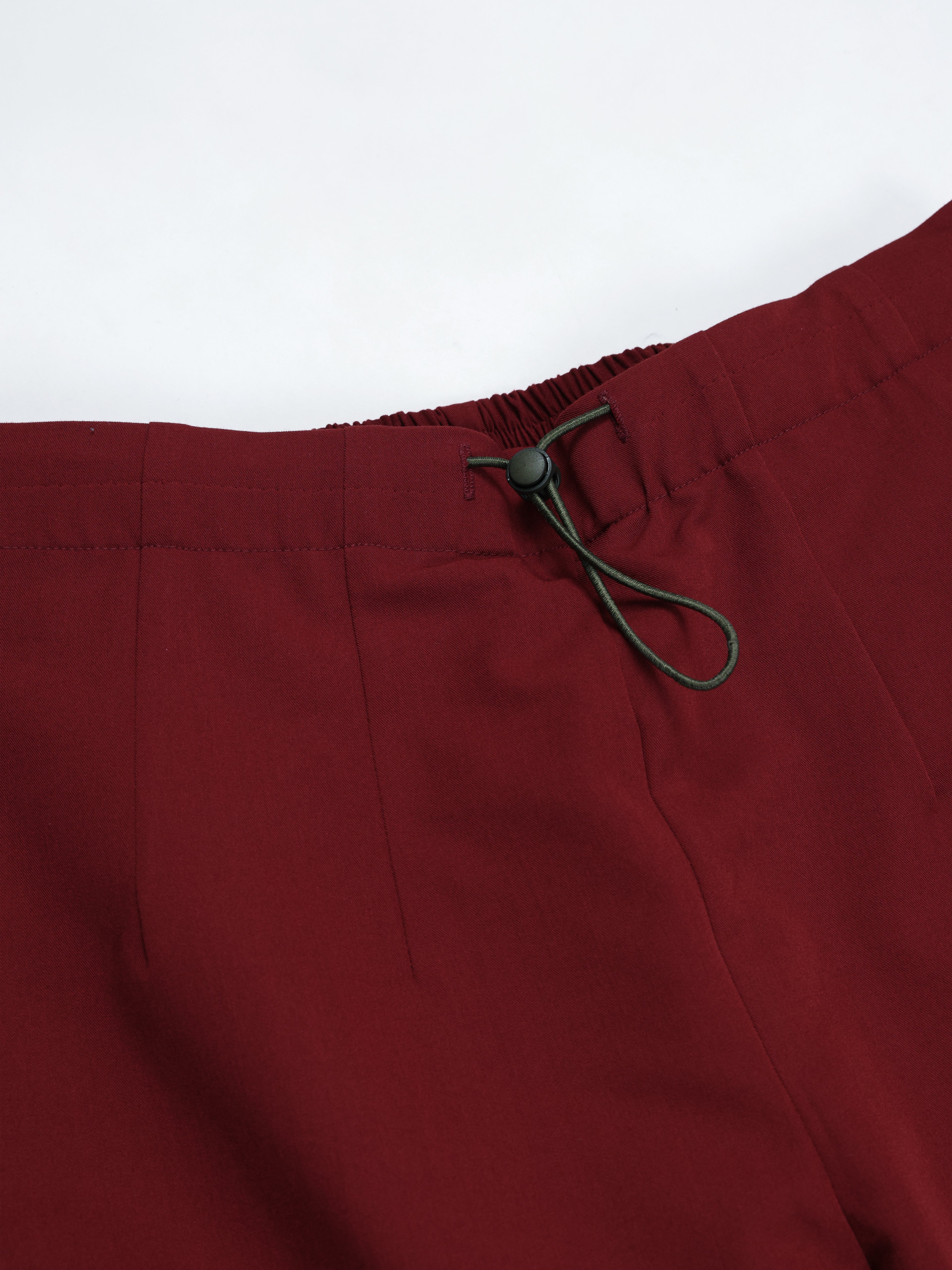 Nemur premium scrub pants for doctors - Cherry Jam - drawstring waist detail