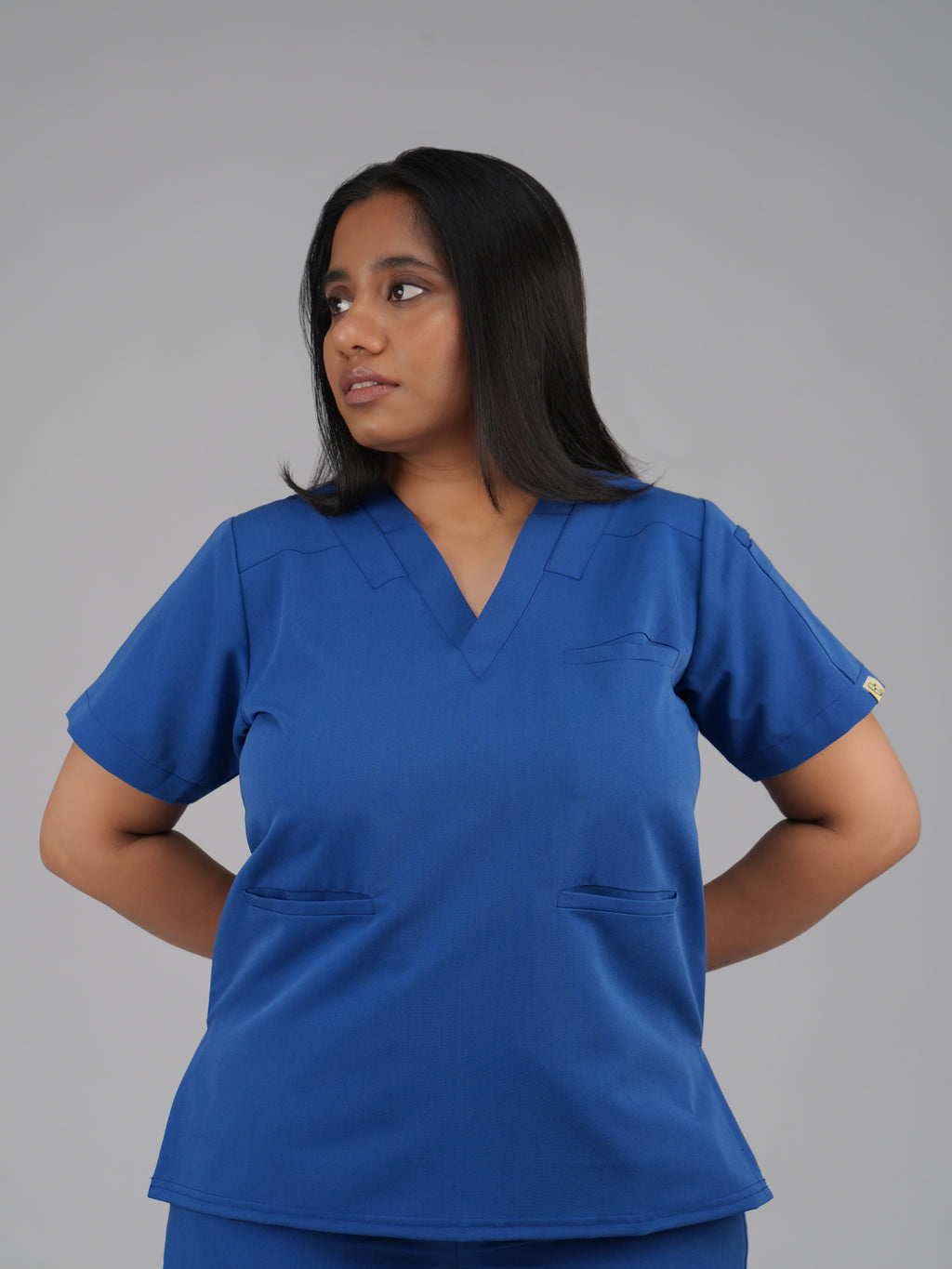 Splet premium scrub top for doctors - Blue Horse - front view