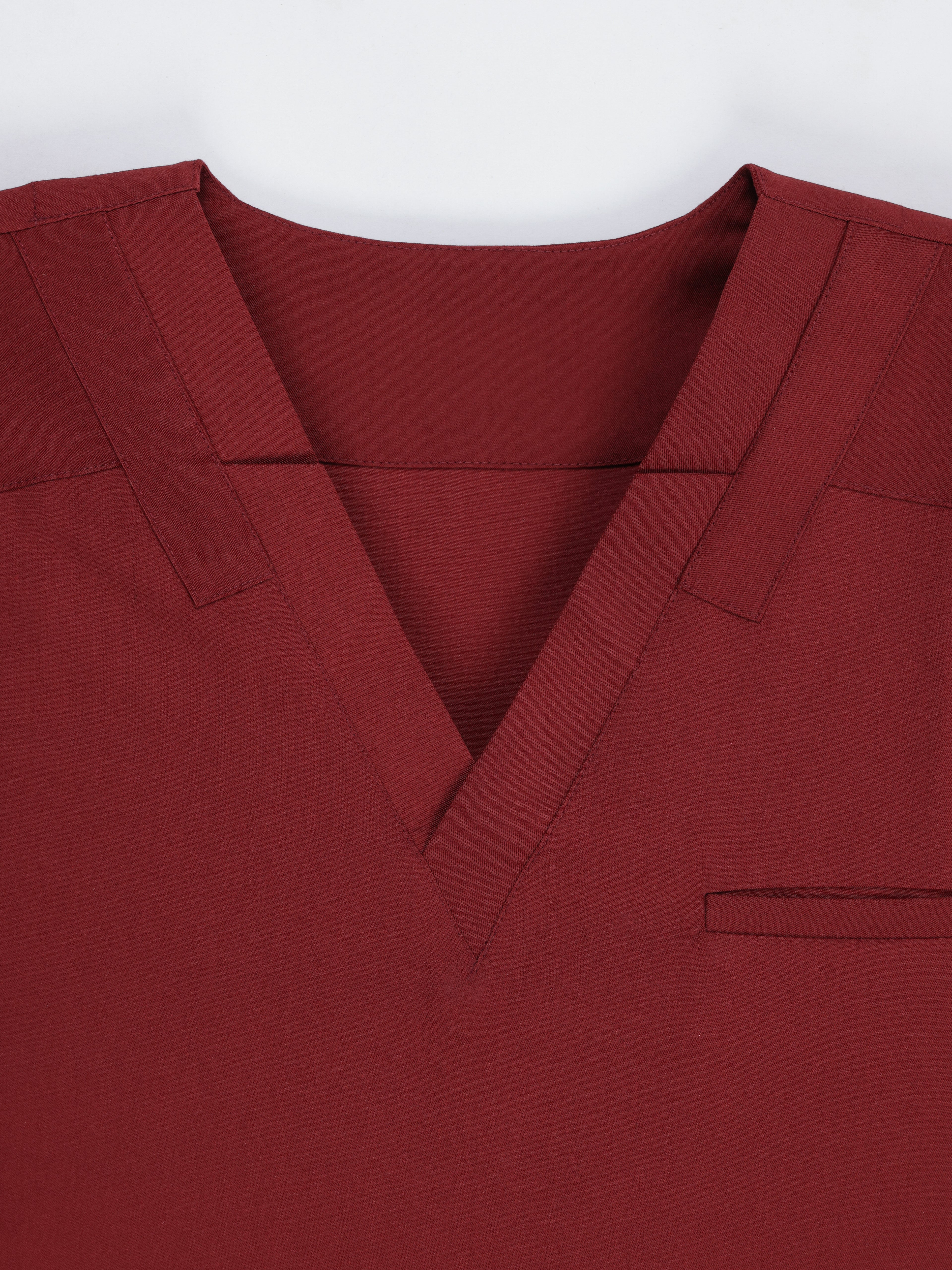 Splet premium scrub top for doctors - Cherry Jam- V-neck collar detail