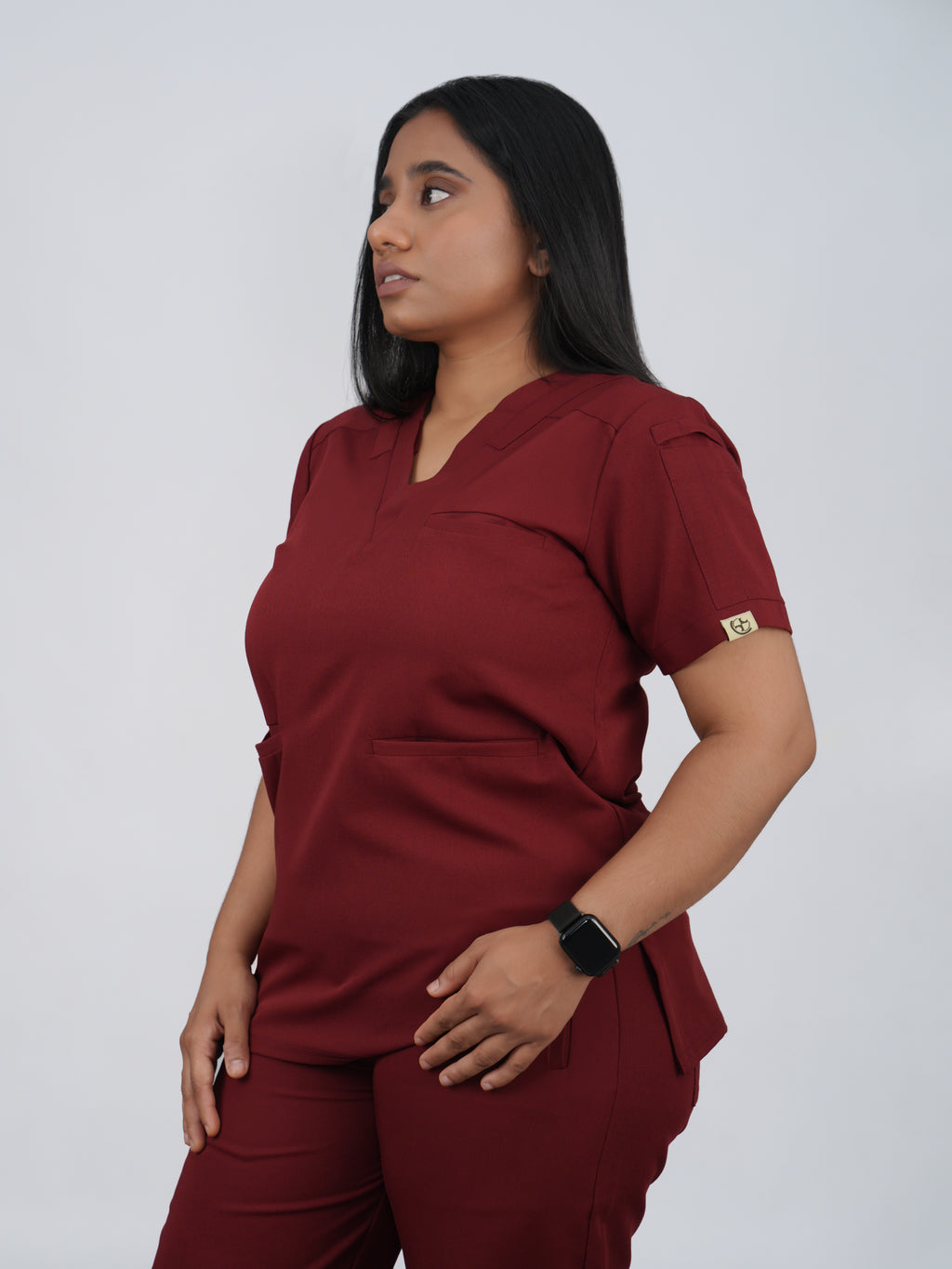 Splet premium scrub top for doctors - Cherry Jam- worn on model