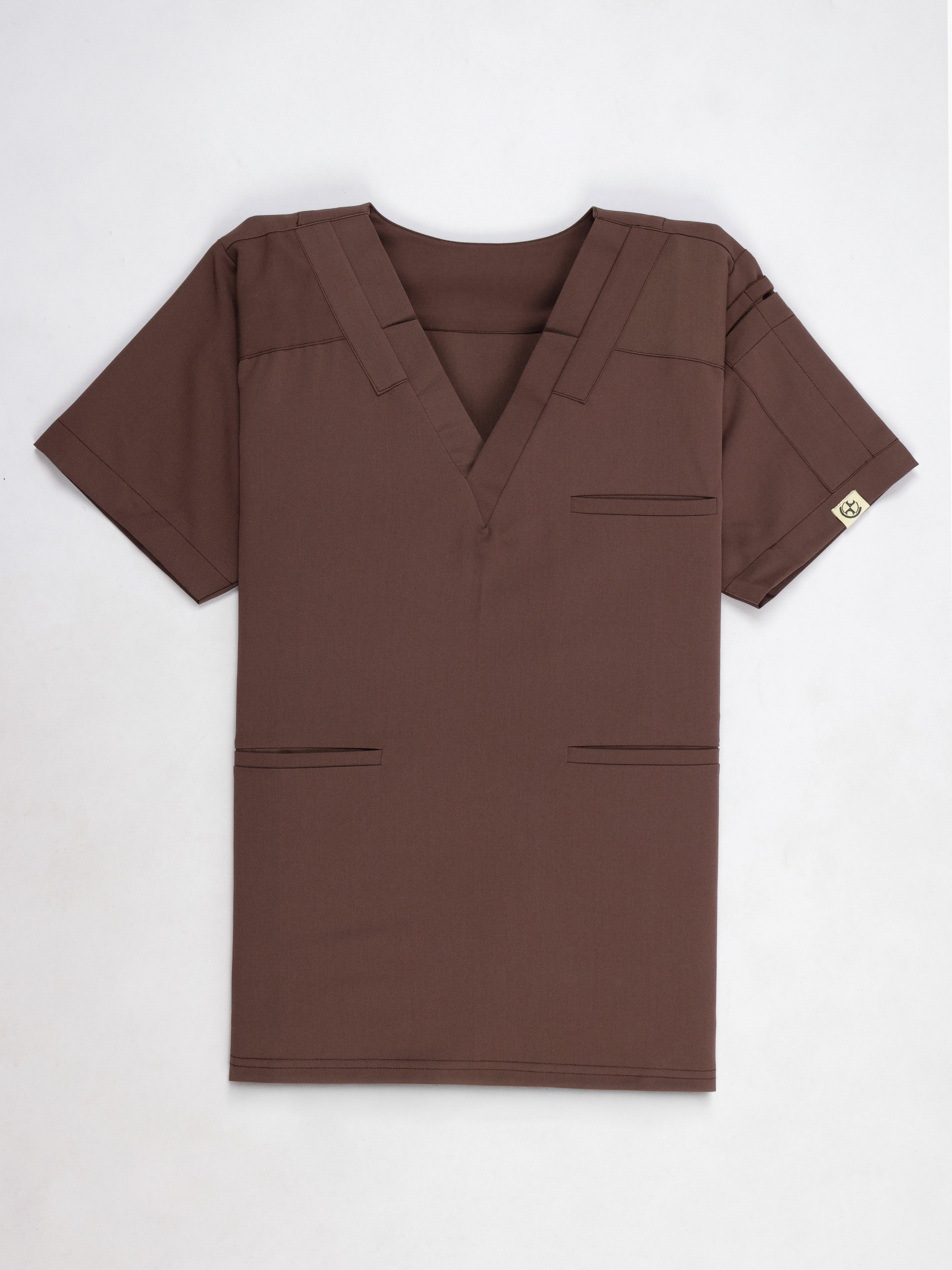 Splet premium scrub top for doctors - Mud Bath- flat view