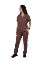 Splet premium scrub top for doctors - Mud Bath - worn on model - full view