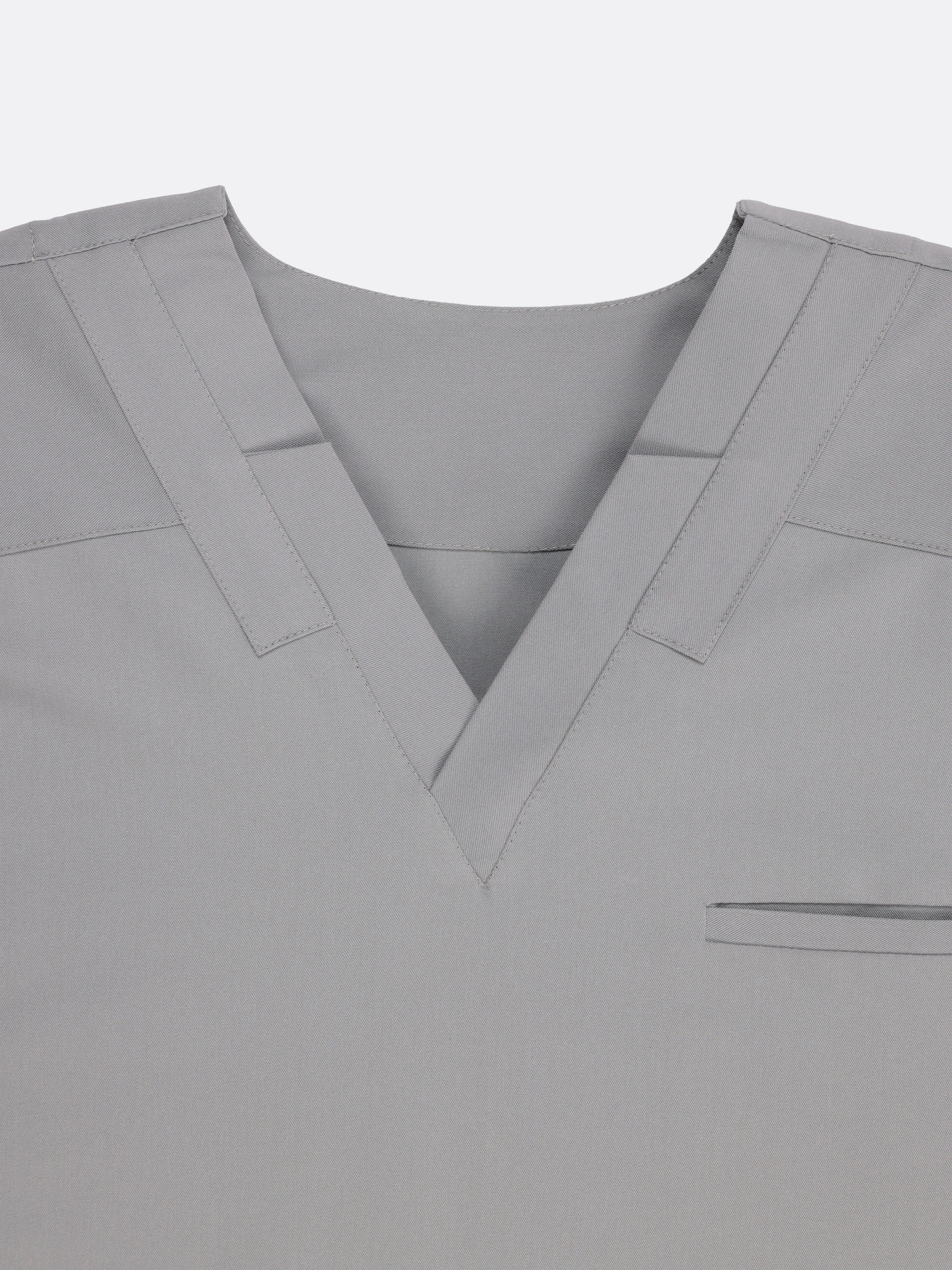 Splet premium scrub top for doctors - Pigeon Ash - V-neck collar detail