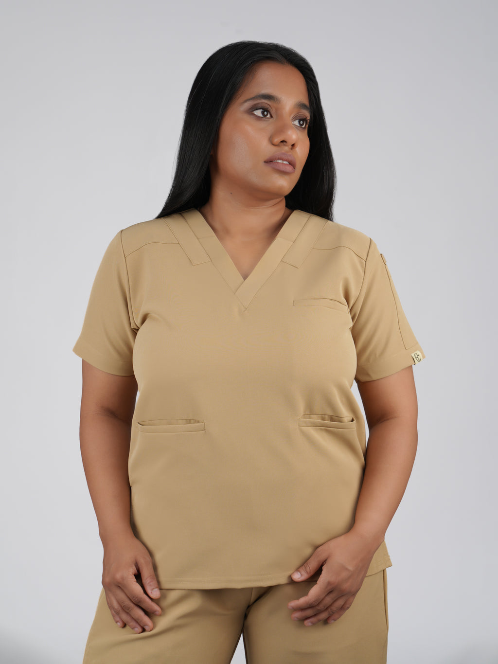Splet premium scrub top for doctors - Sand Skin - worn on model