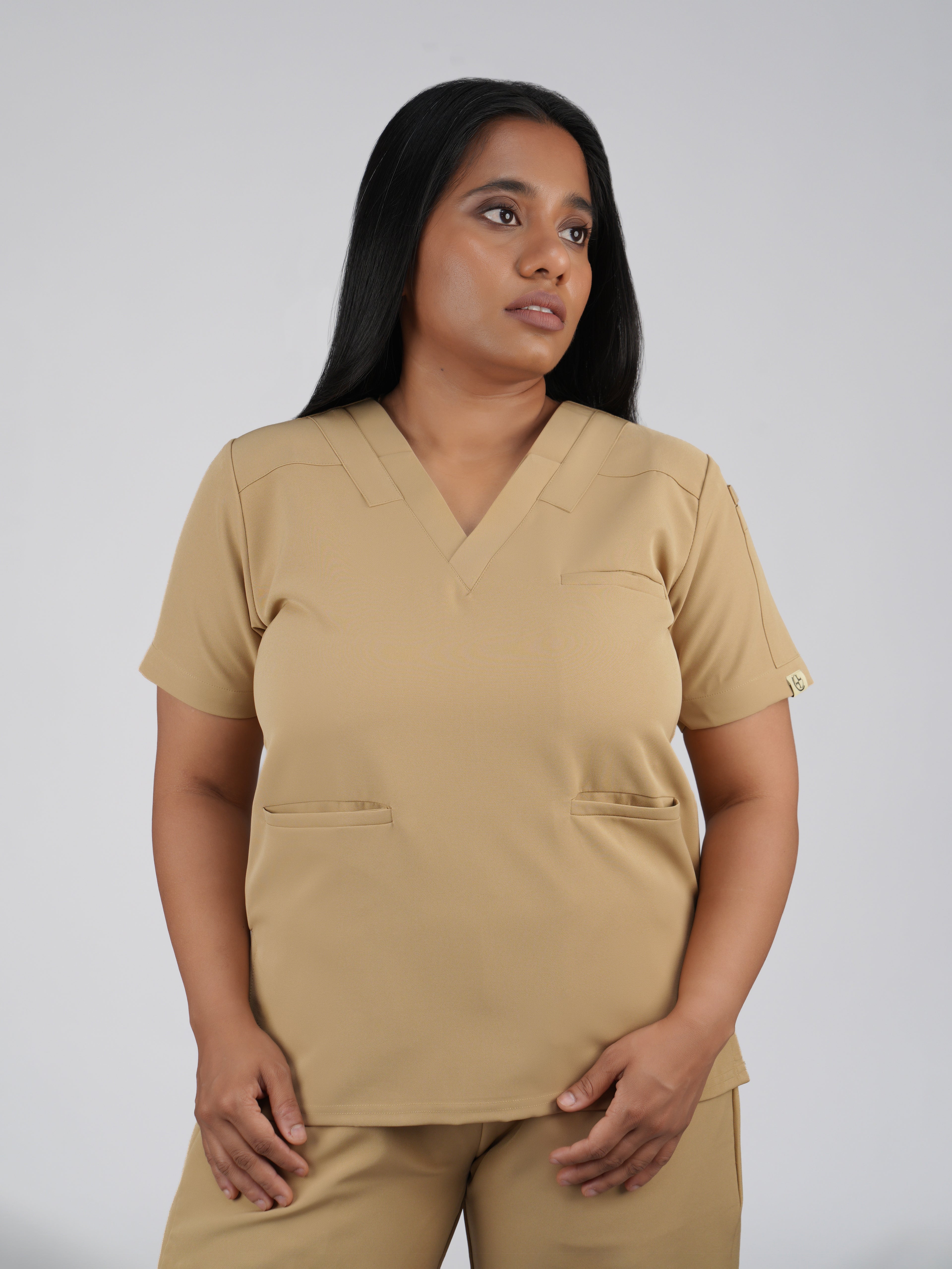 Splet premium scrub top for doctors - Sand Skin - worn on model