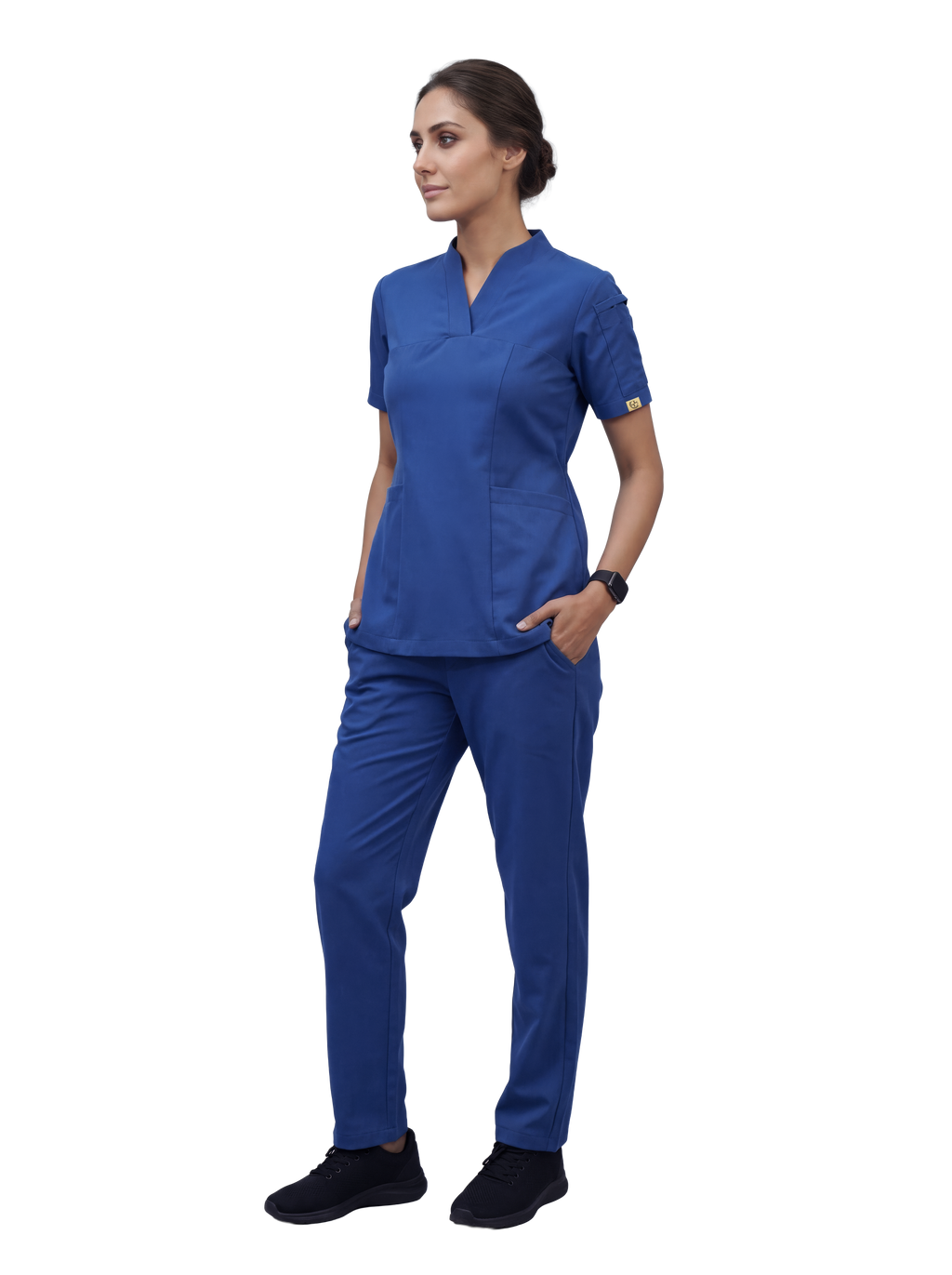 Sqwish premium scrub top for doctors - Blue Horse -  full view