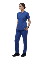 Sqwish premium scrub top for doctors - Blue Horse -  full view