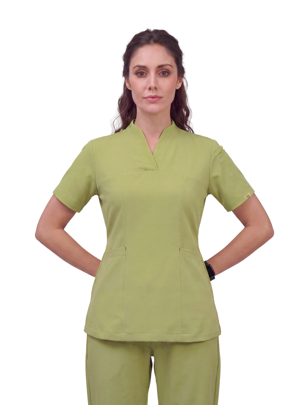 Sqwish premium scrub top for doctors - Cactus Candy - front view