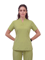 Sqwish premium scrub top for doctors - Cactus Candy - front view