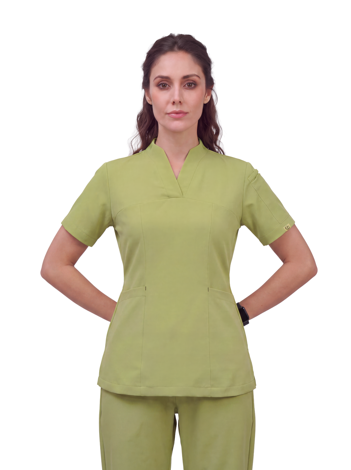 Sqwish premium scrub top for doctors - Cactus Candy - front view