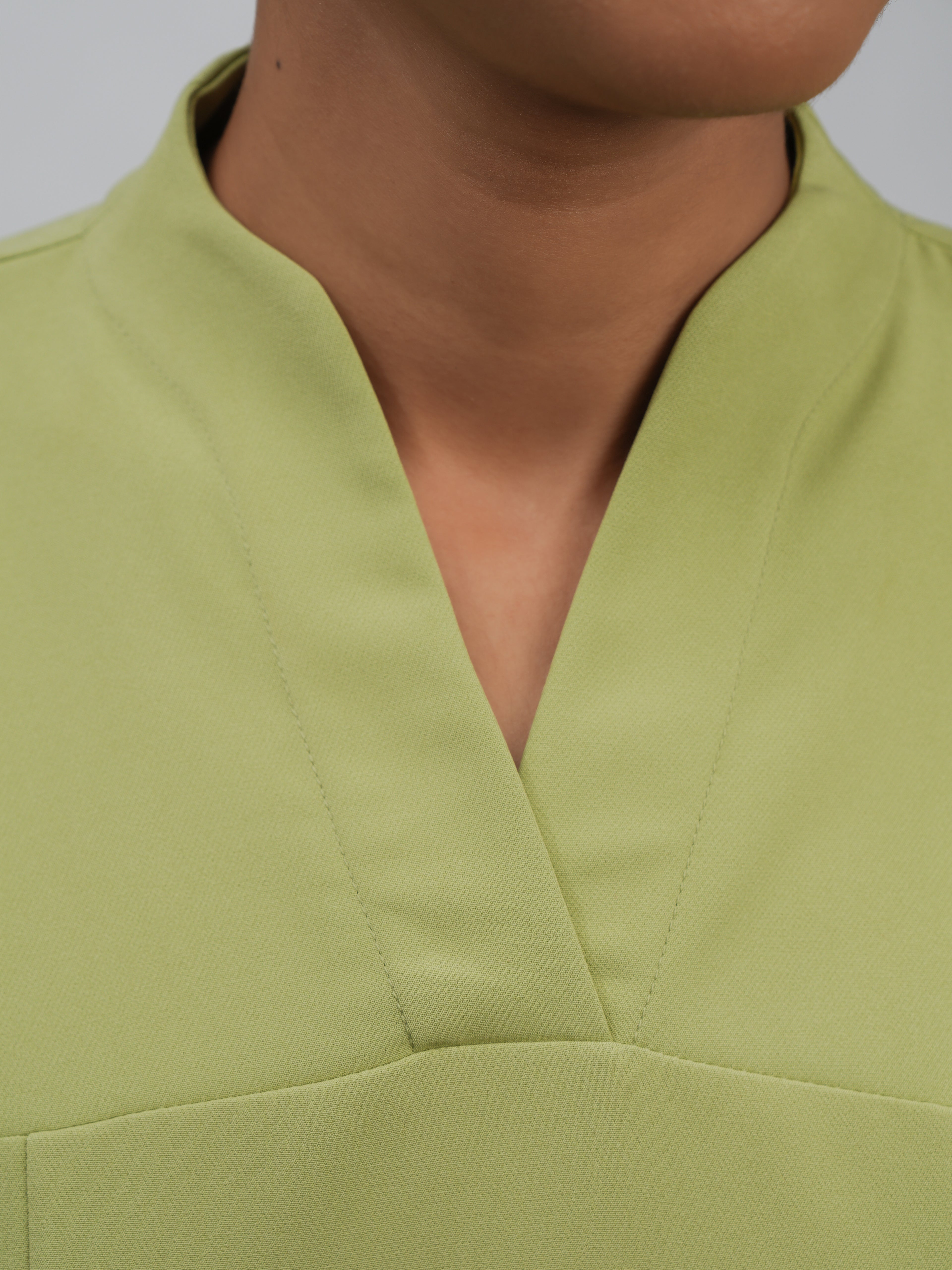 Sqwish premium scrub top for doctors - Cactus Candy - structured v neck