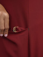 Sqwish premium scrub top for doctors - Cherry Jam  - secured accessories loop