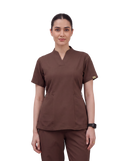 Sqwish premium scrub top for doctors - Mud Bath -  front view