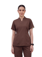 Sqwish premium scrub top for doctors - Mud Bath -  front view